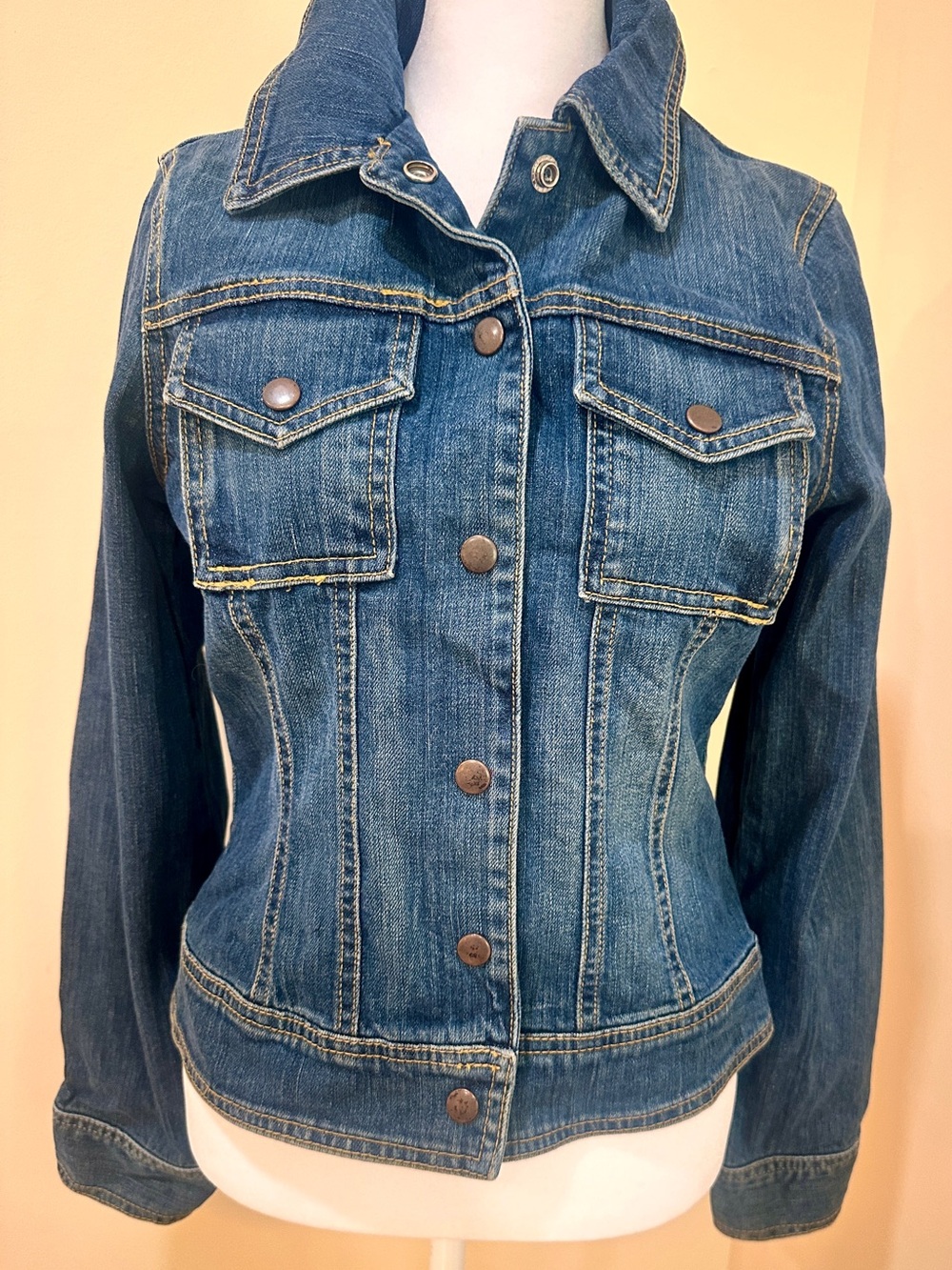 Arden B Fitted Blue Denim Jacket Size Small Y2K